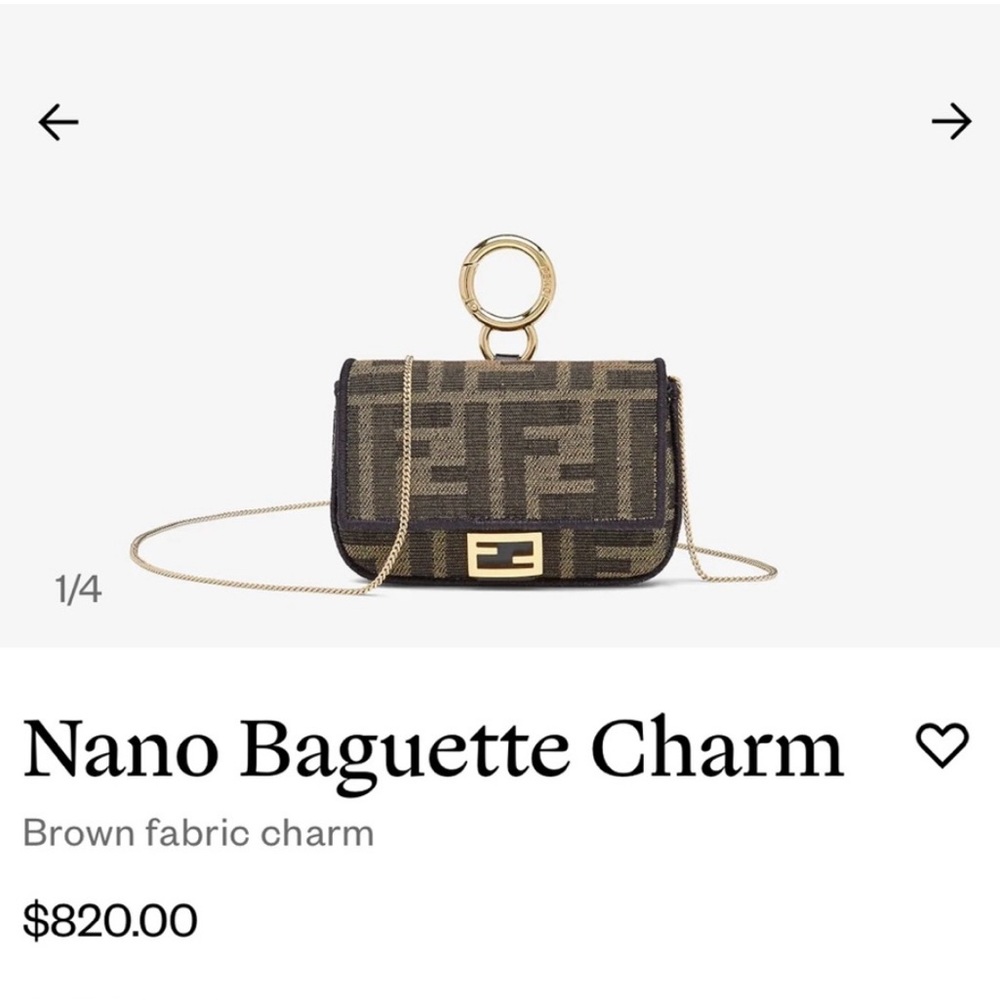 Fendi Baguette Nano Charm Bag
